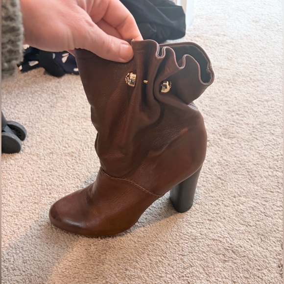 Tory Burch Sable Naple Brown Leather Boots - Picture 2 of 6